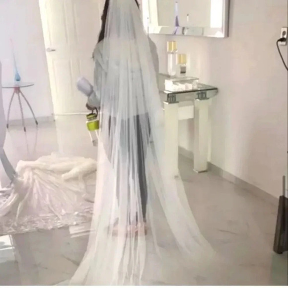 Elegant White Bridal Veil - Picture 8 of 15